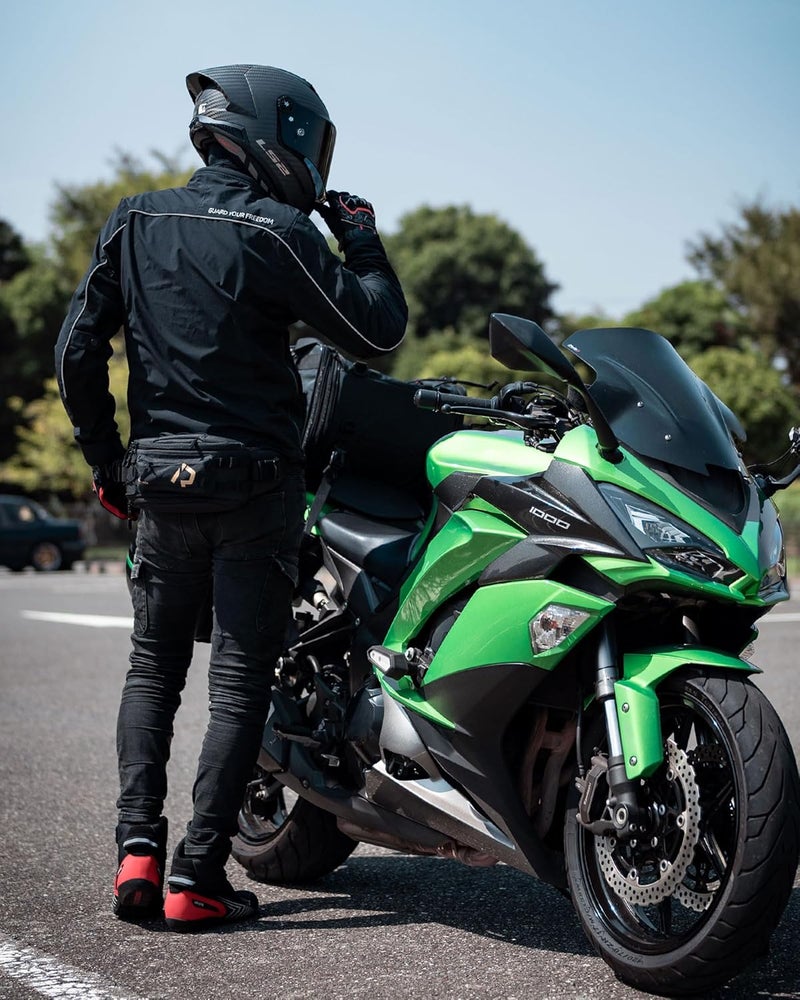 RIDEIRON حقيبة خصر، حقيبة دراجة نارية بحزام قابل للتعديل وحلقات مفاتيح داخلية، خفيفة الوزن ومضغوطة للصيد، ركوب الدراجات، التنزه، السفر، التخييم - Image 2